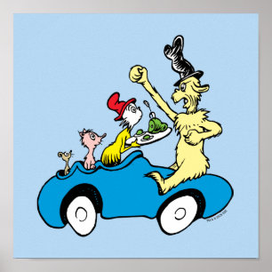 Dr. Seuss Green Eggs and Ham Characters in Car Poster