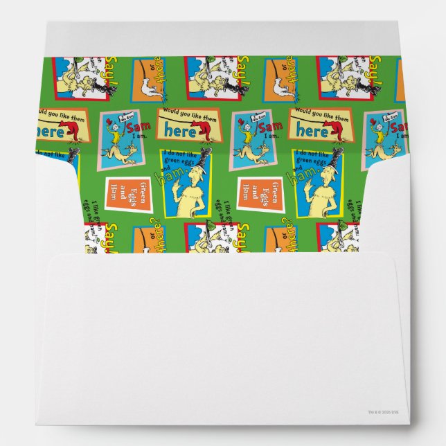 Dr. Seuss Green Eggs and Ham Story Quotes Envelope (Back (Bottom))