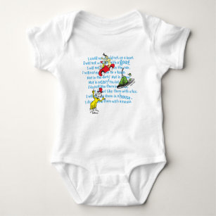 Dr. Seuss   Green Eggs And Ham Storybook Pattern Baby Bodysuit