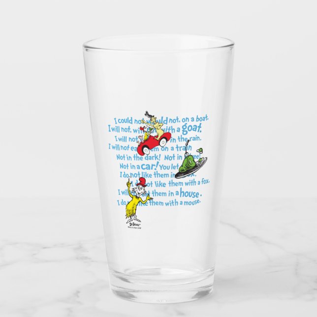 Dr. Seuss | Green Eggs And Ham Storybook Pattern Glass (Front)