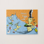 Dr. Seuss Green Eggs & Ham Water Scene Jigsaw Puzzle<br><div class="desc">This officially licensed product features a memorable illustration from the beloved Dr. Seuss book, Green Eggs and Ham. The scene shows Guy-Am-I holding a plate of the famous dish while submerged in the waves, surrounded by Sam-I-Am, a goat, a fox, a mouse, and other classic characters from the story. It...</div>