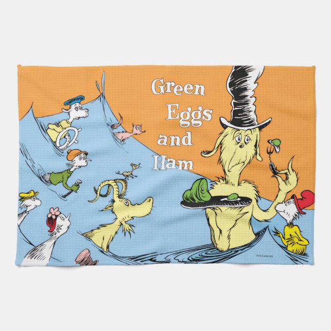 Dr. Seuss Green Eggs & Ham Water Scene Tea Towel (Horizontal)