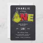 Dr. Seuss | Grinch 1st Birthday - Chalkboard<br><div class="desc">Invite all your family and friends to your child's Grinch themed 1st Birthday with these cute Dr. Seuss invites. Personalise by adding all your party details.</div>