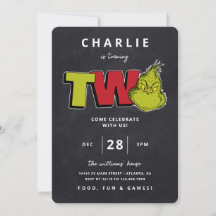 Dr. Seuss Grinch 2nd Birthday - Chalkboard