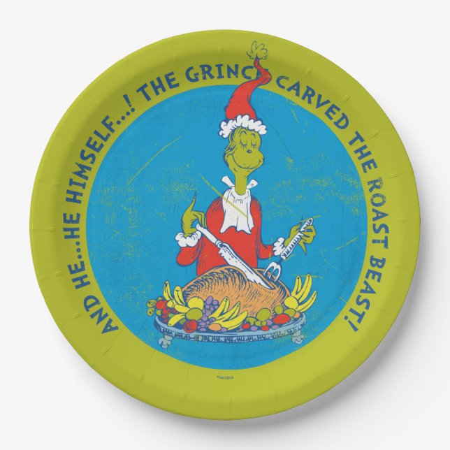 Dr. Seuss | Grinch | Christmas Roast Beast Paper Plate (Front)