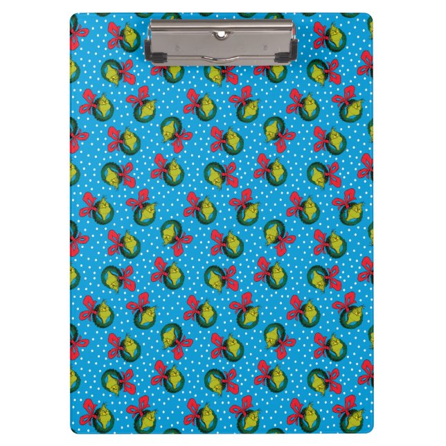 Dr. Seuss | Grinch | Christmas Wreath Pattern Clipboard (Front)