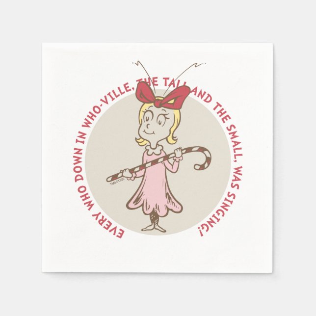 Dr. Seuss | Grinch | Cindy-Lou Who - Cute Quot Napkin (Front)