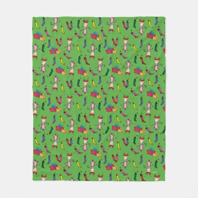 Dr. Seuss | Grinch | Cindy-Lou Who Pattern Fleece Blanket (Front)