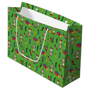 Dr. Seuss   Grinch   Cindy-Lou Who Pattern Large Gift Bag