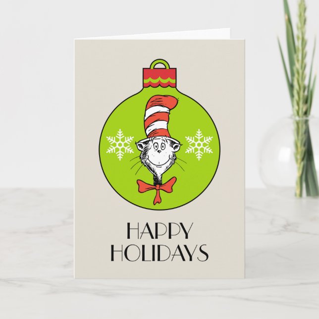 Dr. Seuss | Grinch | Classic Cat in the Hat Holiday Card (Front)