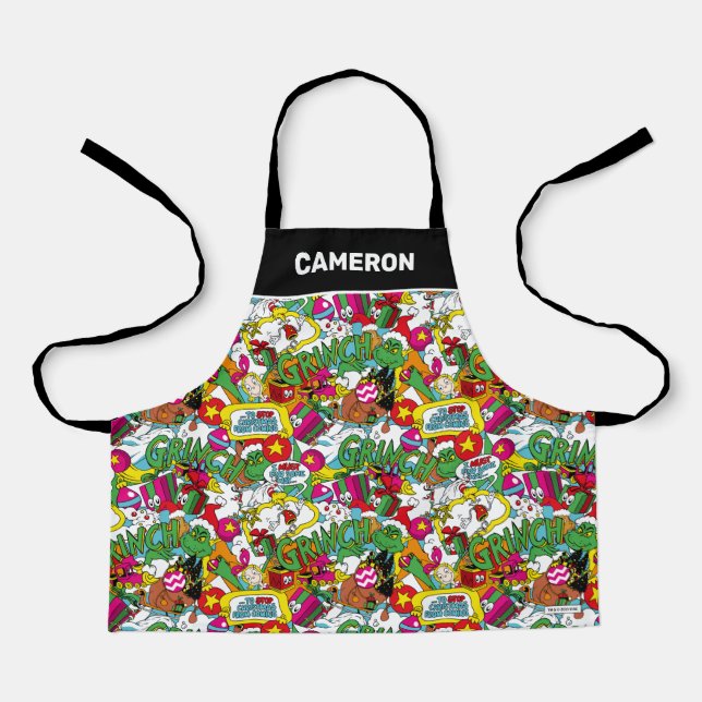 Dr. Seuss | Grinch Colourful Pattern Apron (Front)