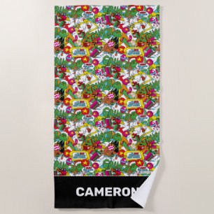 Dr. Seuss   Grinch Colourful Pattern Beach Towel