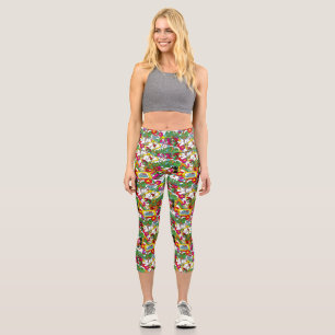 Dr. Seuss   Grinch Colourful Pattern Capri Leggings