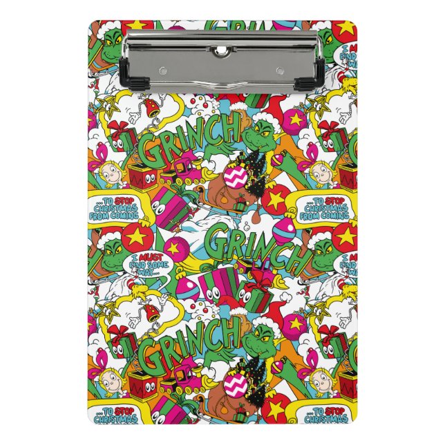 Dr. Seuss | Grinch Colourful Pattern Mini Clipboard (Front)