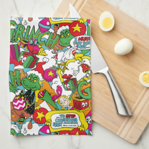 Dr. Seuss   Grinch Colourful Pattern Tea Towel
