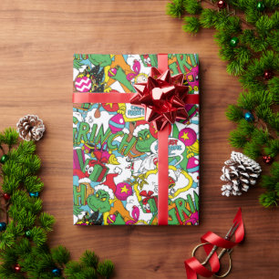 Dr. Seuss   Grinch Colourful Pattern Wrapping Paper