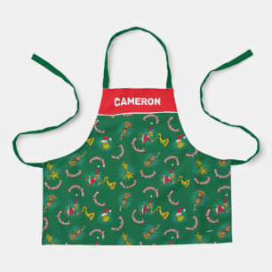Dr. Seuss   Grinch   Merry Grinchmas Pattern Apron