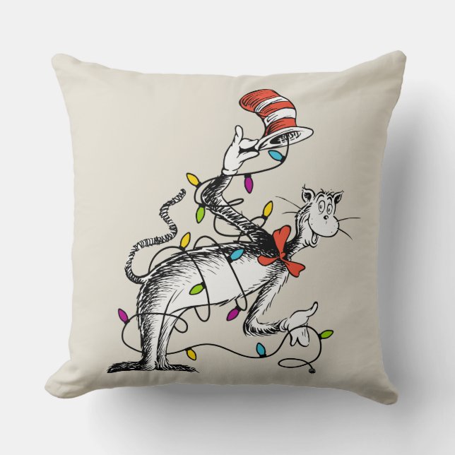 Dr. Seuss | Grinch | Mischievous Cat in the Ha Cushion (Front)