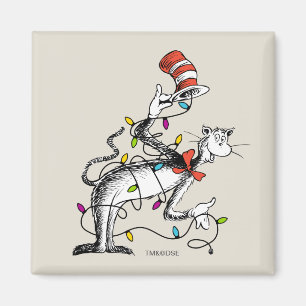 Dr. Seuss   Grinch   Mischievous Cat in the Ha Magnet