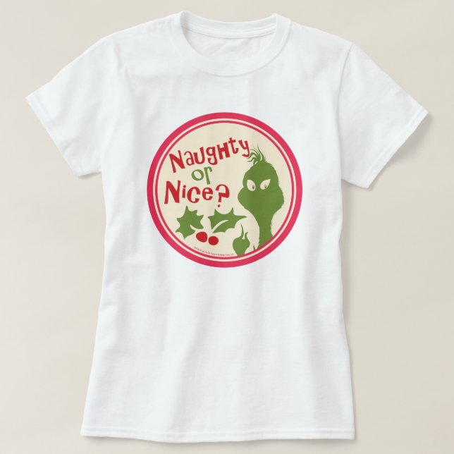 Dr. Seuss | Grinch - Naughty or Nice? T-Shirt (Design Front)