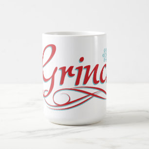 Dr. Seuss   Grinch - Red and Blue Script Coffee Mug