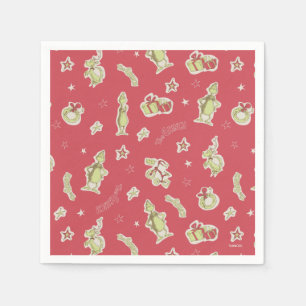 Dr. Seuss Grinch Red Christmas Pattern Napkin