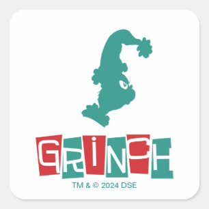 Dr. Seuss   Grinch - Red & Green Square Sticker