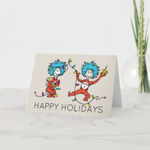 Dr. Seuss   Grinch   Thing One Thing TwDancing Holiday Card
