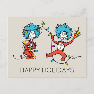 Dr. Seuss Grinch Thing One Thing TwDancing Holiday Postcard