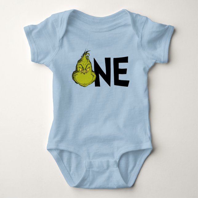 Dr. Seuss | Grinch Winter 1st Birthday Baby Bodysuit (Front)