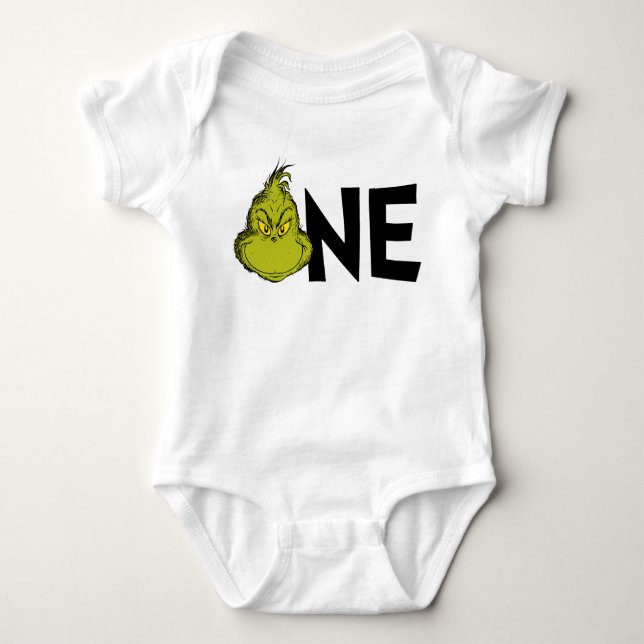 Dr. Seuss | Grinch Winter 1st Birthday Baby Bodysuit (Front)