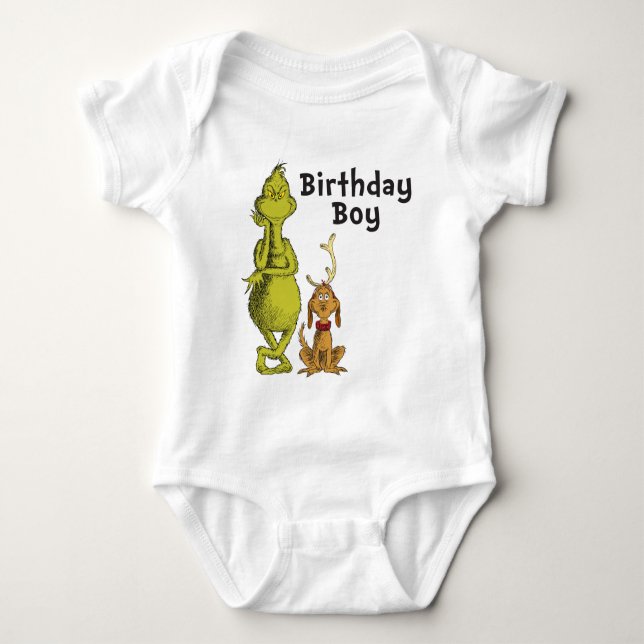 Dr. Seuss | Grinch Winter Birthday Baby Bodysuit (Front)