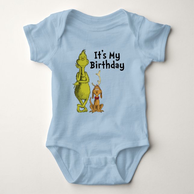 Dr. Seuss | Grinch Winter Birthday Baby Bodysuit (Front)