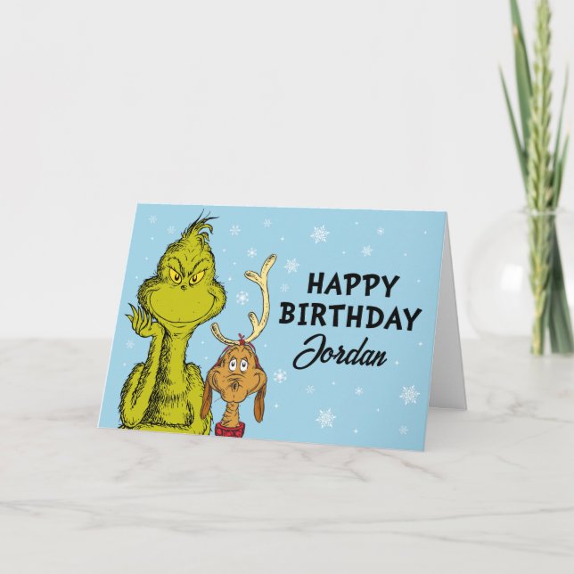 Dr. Seuss | Grinch Winter Birthday Card (Front)
