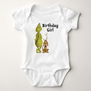 Dr. Seuss   Grinch Winter Birthday Girl Baby Bodysuit
