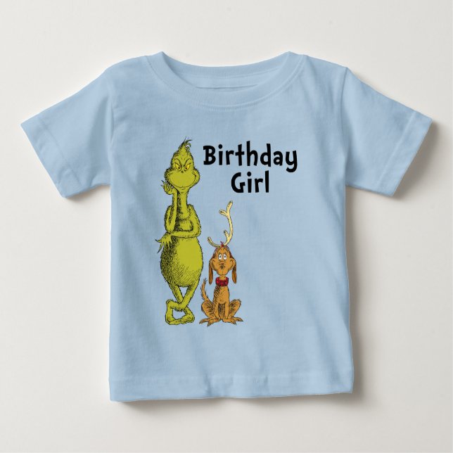 Dr. Seuss | Grinch Winter Birthday Girl Baby T-Shirt (Front)