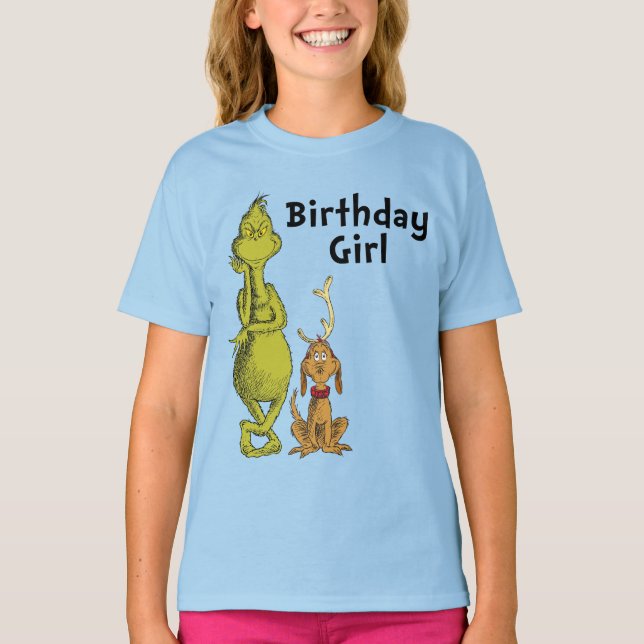 Dr. Seuss | Grinch Winter Birthday Girl T-Shirt (Front)