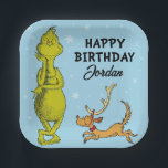 Dr. Seuss | Grinch Winter Birthday Paper Plate<br><div class="desc">Add these fun Dr. Seuss Grinch Winter plates to any birthday party table!</div>