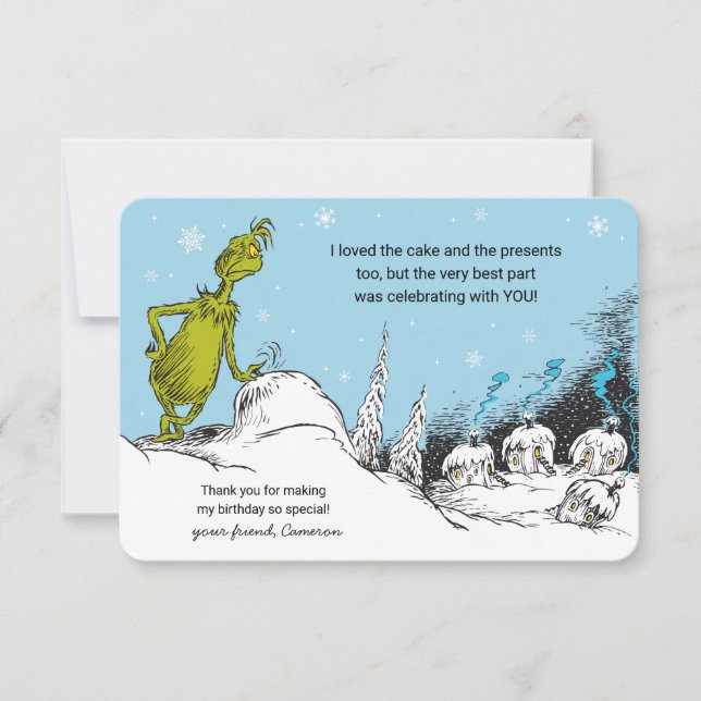 Dr. Seuss | Grinch Winter Birthday Thank You (Front)