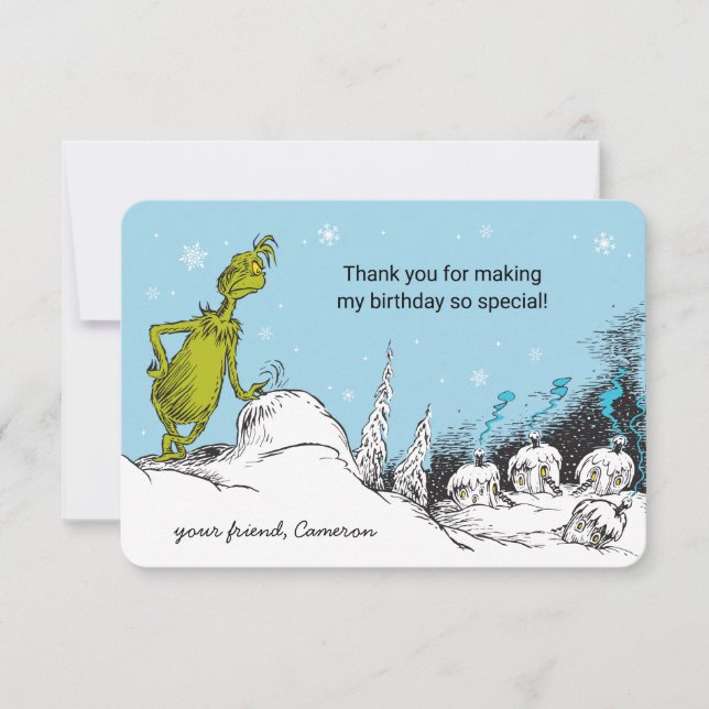 Dr. Seuss | Grinch Winter Birthday Thank You (Front)