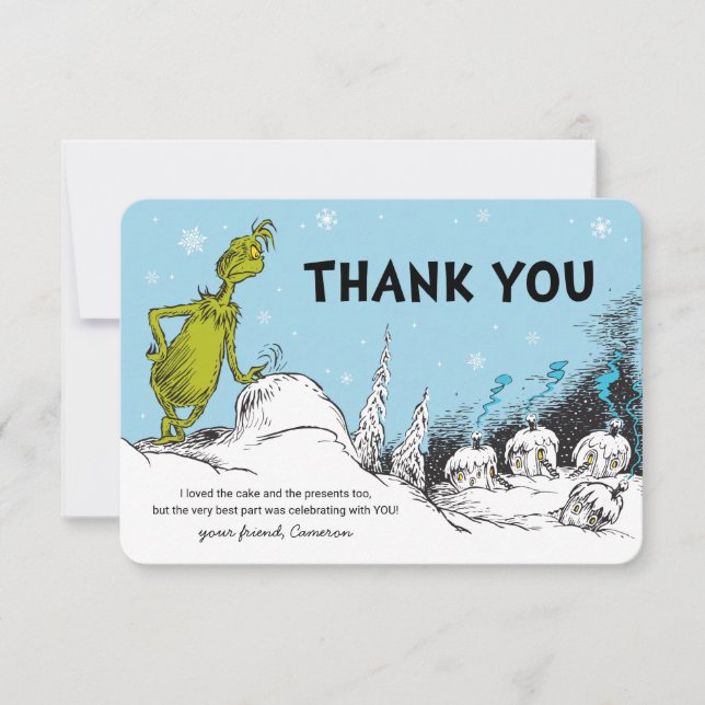 Dr. Seuss | Grinch Winter Birthday Thank You (Front)