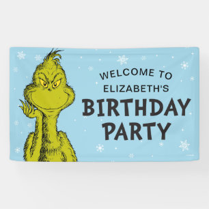 Dr. Seuss   Grinch Winter Birthday Welcome Banner
