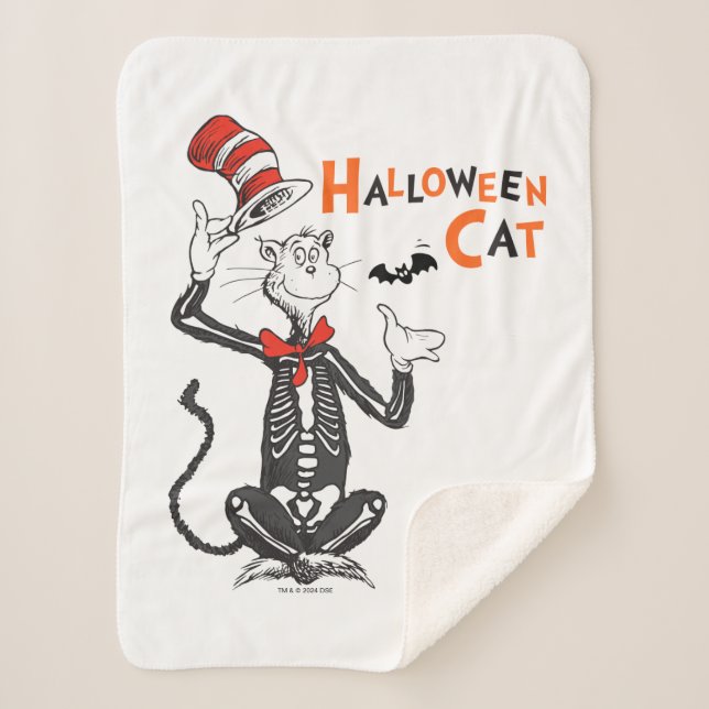 Dr. Seuss | Halloween Cat in the Hat Sherpa Blanket (Front)
