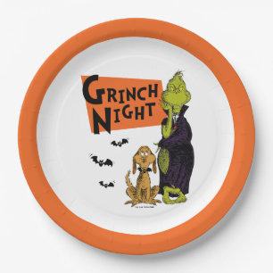 Dr. Seuss   Hallowen Grinch Night Graphic Paper Plate