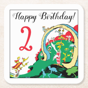 Dr. Seuss   Happy Birthday to You Square Paper Coaster