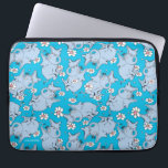 Dr. Seuss Horton Hears a Who Laptop Sleeve<br><div class="desc">This pattern design features characters from the classic Dr. Seuss story, Horton Hears a Who!. Multiple illustrations of Horton the elephant are scattered across a solid cyan blue background. He is depicted alongside numerous white and pink daisies. The style utilises the signature sketchy, hand-drawn lines associated with Dr. Seuss illustrations....</div>