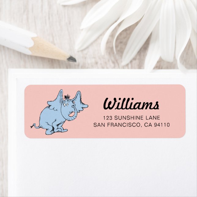 Dr. Seuss | Horton Side Look Return Address Label (Insitu)
