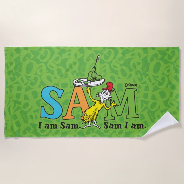 Dr. Seuss | I Am Sam. Sam I Am. Beach Towel (Front)