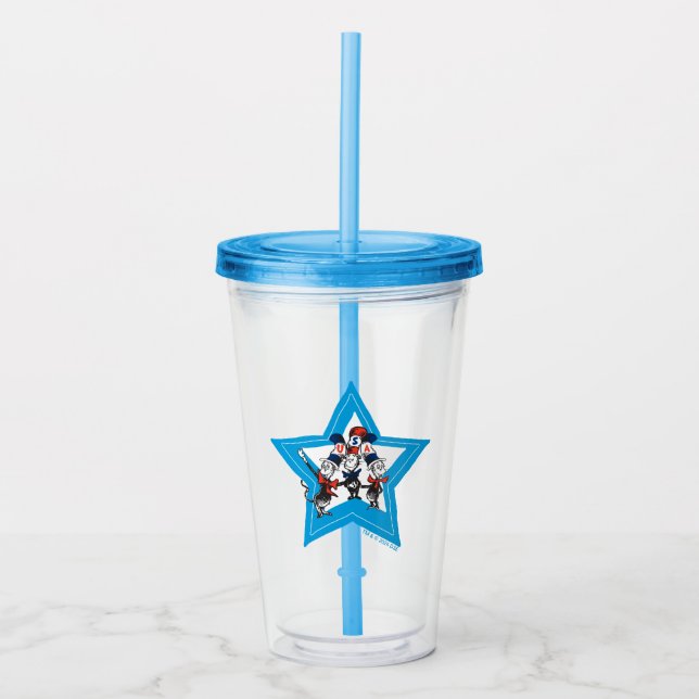 Dr. Seuss | Little Cats USA Hats Graphic Acrylic Tumbler (Front)