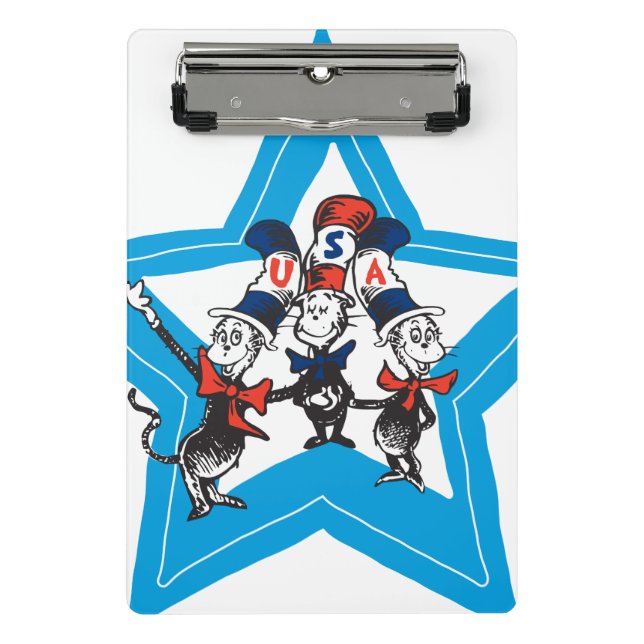 Dr. Seuss | Little Cats USA Hats Graphic Mini Clipboard (Front)